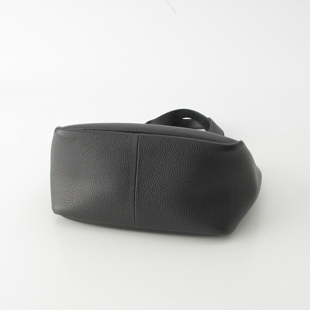 Prada Leather Black Tote Vitello Dino Bag Triangle Soft Logo - Picture 5 of 10